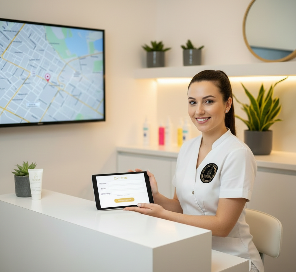 "Estudiante de estética integral atendiendo a una paciente en las instalaciones de Iderma, centro de capacitación en cosmetología.